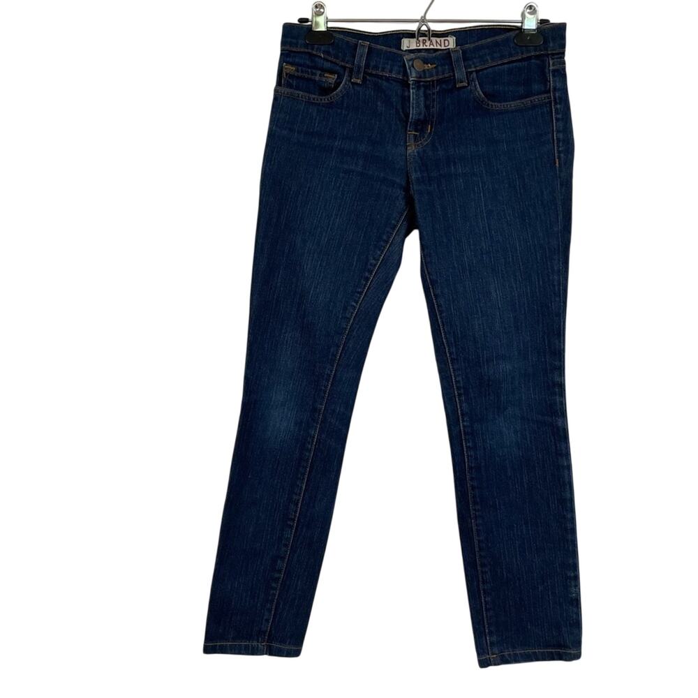 J Brand Blue Dark Wash Mid Rise Skinny Jeans Womens 26 Fall Classic Casual